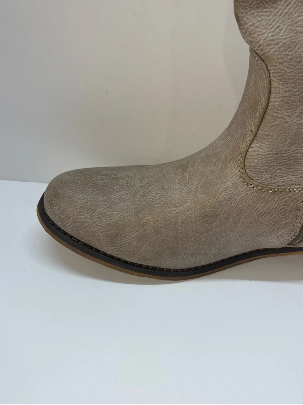 Breckelles Women's Knee high  Riding Boots in Taupe size 8